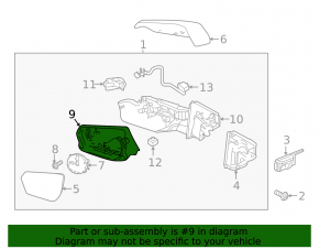 Right mirror housing for Chevrolet Equinox 18-24