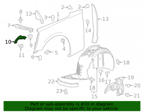 Front left lower fender bracket Chevrolet Camaro 16-23