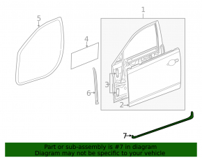Cadillac CTS 14 front left door seal - lower