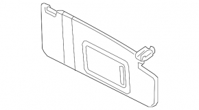 Left sun visor for Audi A6 C7 12-16 beige, no hook, sticker peeled off, needs dry cleaning