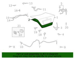 Toyota Camry v30 2.4 trunk lid seal