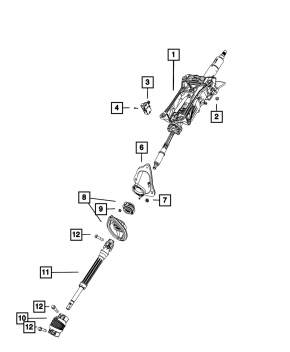 Jeep Grand Cherokee WL 21-25 steering column shaft