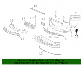 Front bumper grille left Acura MDX 22-24
