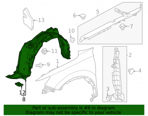 Front right fender liner Honda CRV 23-26
