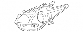 Headlight front right Toyota Prius 30 10-11 bare dorest halogen