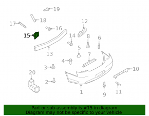 Rear bumper reinforcement fang left Infiniti G25 G35 G37 4d 07-15
