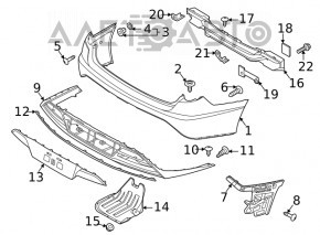 Rear bare bumper Hyundai Sonata 20-23 Korea for parking sensors