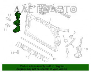 Radiator deflector right Audi Q5 8R 13-16 hybrid