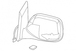 Side mirror right complete Subaru b10 Tribeca 8 pins, turn signal, heated, red
