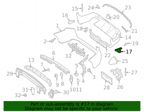 Right rear bumper mount Mercedes GLC 17-19 AMG pkg