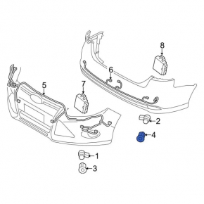 Ford C-max MK2 13-18 right front bumper parking sensor ring, outer