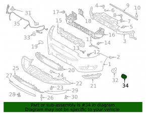 Ford C-max MK2 13-18 right front bumper parking sensor ring, outer