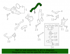 Upper cooling hose for Ford C-max MK2 13-18 with tee