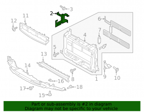 Bracket blinds radiator deflector left Ford Ecosport 18-22 2.0 upper
