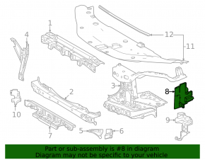 Left radiator deflector for Lexus LX 22-26