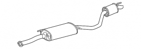Muffler rear part with barrel Lexus RX350L 18-22 long