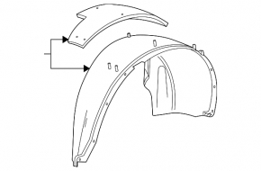 Rear left fender liner GMC Terrain 10-17