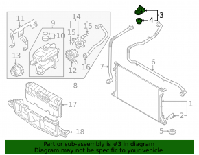 Upper left radiator mount cushion Hyundai Ioniq 5 22-24 rubber + plastic