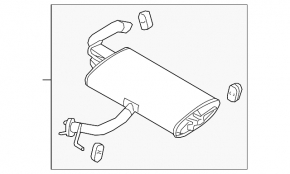 Muffler rear part with barrel Kia Niro 23- HEV, PHEV