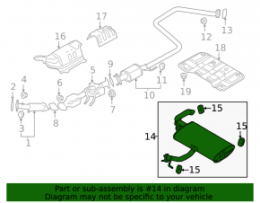 Muffler rear part with barrel Kia Niro 23- HEV, PHEV