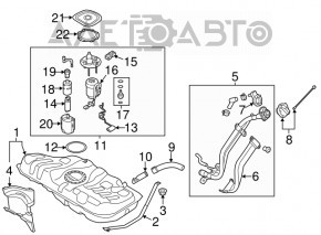 Fuel pump gasoline pump flask assembly Kia Forte 4d 14-16 prerest 1.8