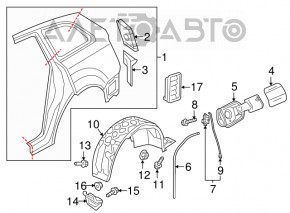 Rear right mudguard Audi Q7 16-19