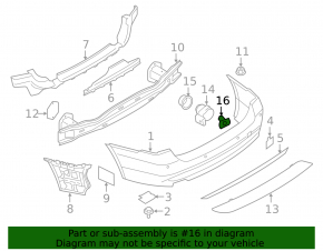 Rear bumper parking sensor mount for BMW 3 F30 12-15