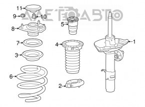 Shock absorber front right Honda Accord 13-17