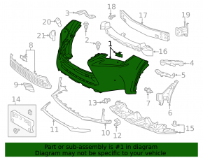 Front bumper assembly Lexus NX200t 15-17 F-sport 6 positions