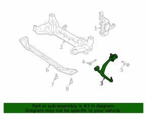 Lower control arm, front left, Infiniti FX35 FX45 03-08