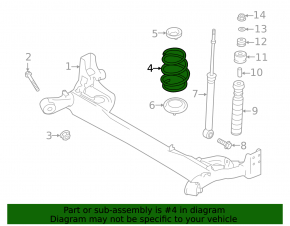 Rear left spring Nissan Versa Note 13-19 stiffness white orange
