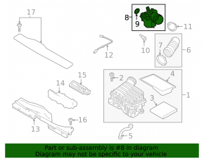 VW Jetta 19-21 air duct from 1.4T filter