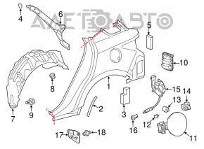 Rear right mudguard Lexus CT200h 11-17