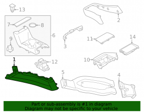 Subaru Forester 25-26 black, front right side center console trim, scratches