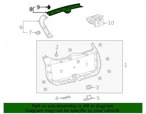 Upper trunk door trim Toyota Venza 21 - black