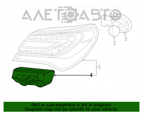 Rear bumper mount under the left light Chrysler 200 4d 11-14