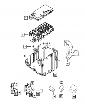 Jeep Grand Cherokee Underhood Fuse Box 14-21