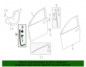Front left door seal Honda HR-V 16-22