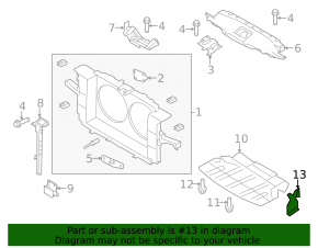 Right side engine guard for Infiniti QX50 14-17