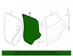 Door seal rear left VW Touareg 11-17