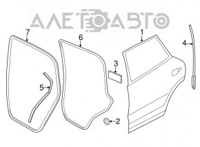 Door seal rear left VW Touareg 11-17