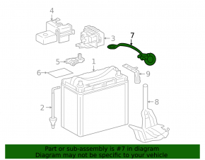 Negative terminal of battery Toyota Prius 20 04-09