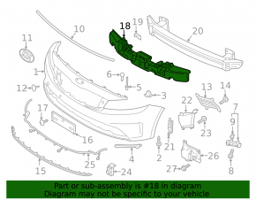 Front Bumper Absorber Kia Forte 4d 17-18 Rest USA