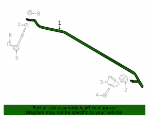 Rear stabilizer bar for Ford Escape MK3 13-19, thin, 18mm