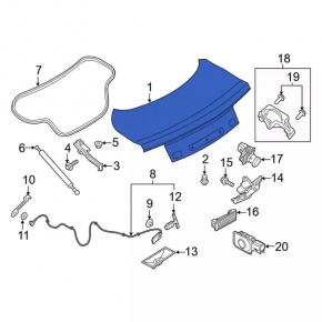 Ford Mustang mk6 15-23 Convertible Trunk Lid Without Spoiler