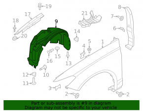 Front left mudguard Ford Fusion mk5 17-20