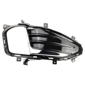Right front bumper grille for Ford Edge 19-24 with fog lights and chrome molding