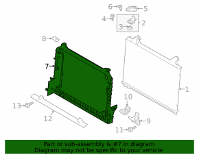 Land Rover Range Rover Velar 18-20 2.0, 3.0, 5.0 radiator frame
