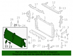 Louvers deflector radiator Audi Q7 16- without motor