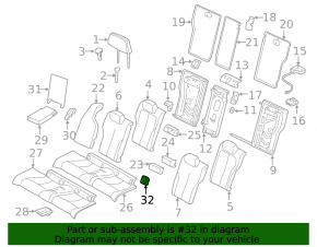 Isofix rear seat plug for BMW 4 Series F36 14-20 Gran Coupe, black